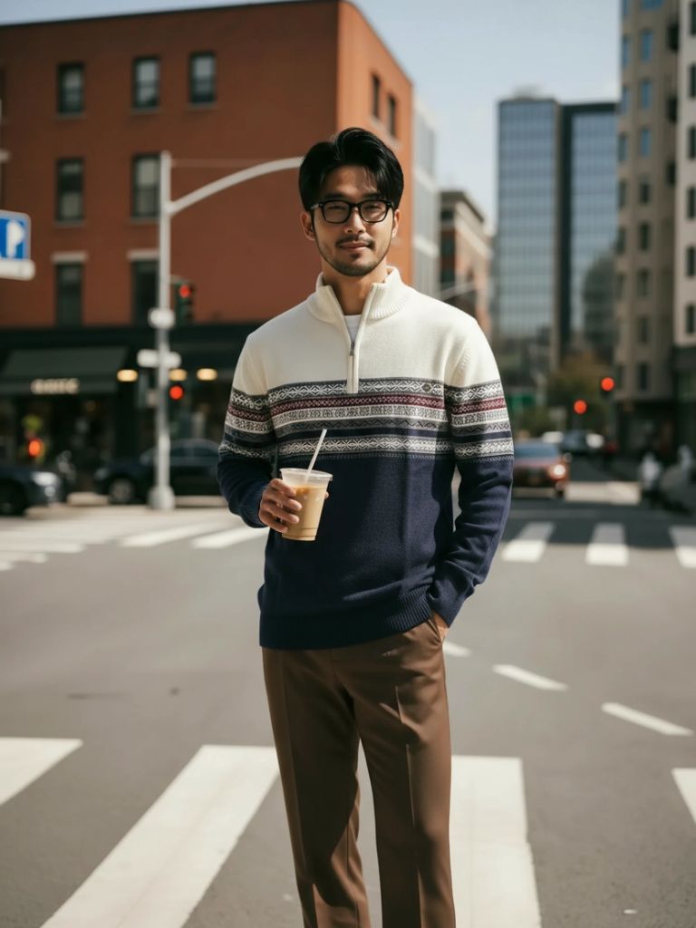 Men’s Knit Sweater – Half Zip Pullover Casual Everyday Knitwear