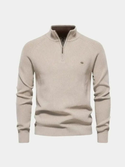 Men’s Knit Sweater – Elegant Quarter Zip Casual Everyday Knitwear