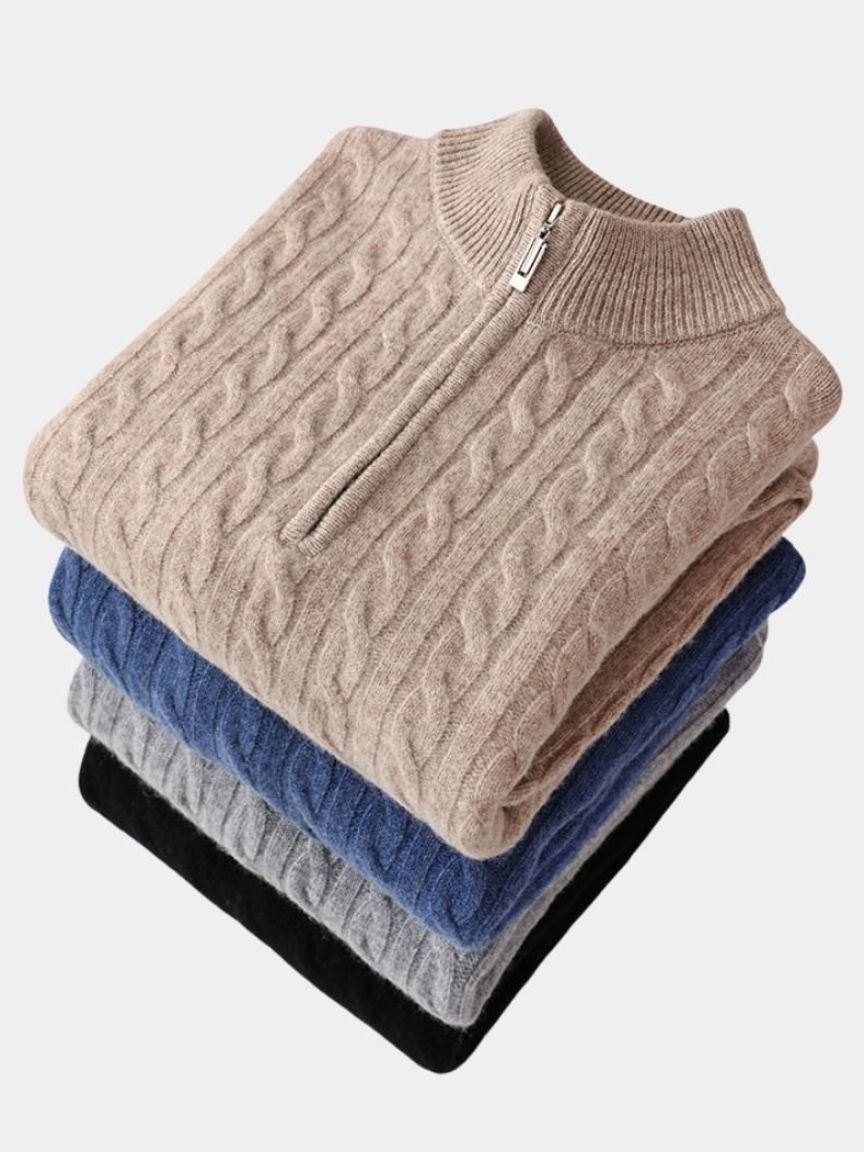 Men’s Knit Sweater – Essential Half Zip Casual Everyday Knitwear